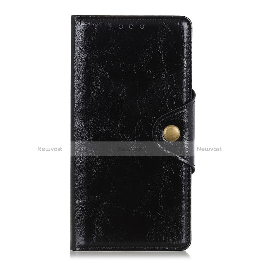 Leather Case Stands Flip Cover L01 Holder for Xiaomi Redmi Note 9 Pro Black