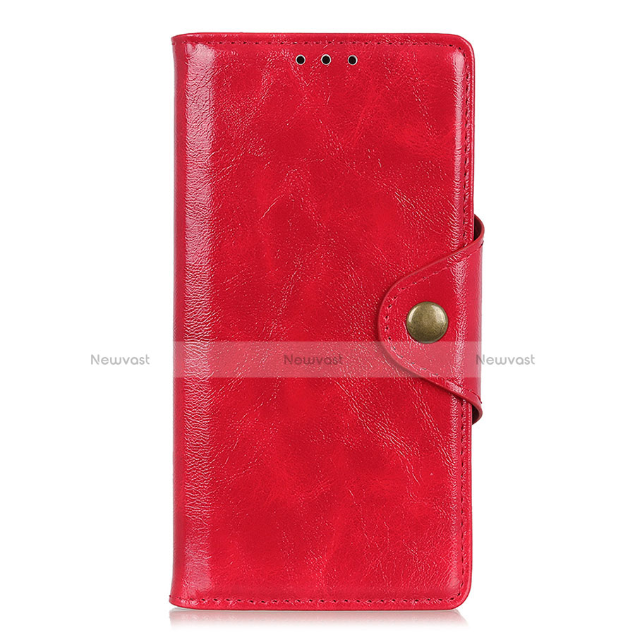 Leather Case Stands Flip Cover L01 Holder for Xiaomi Redmi Note 9 Pro Red