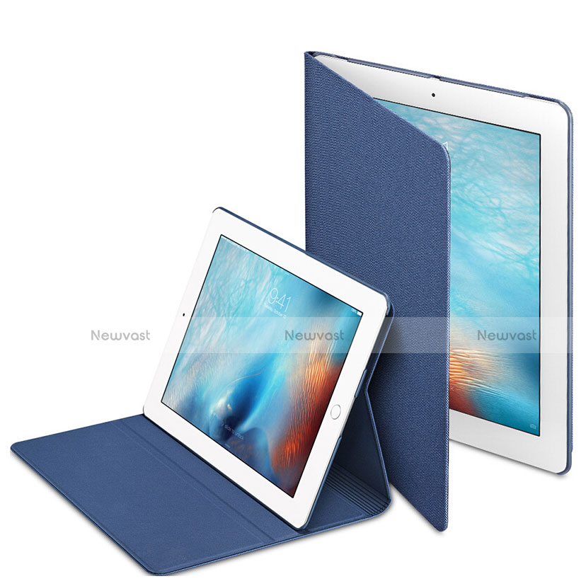 Leather Case Stands Flip Cover L02 for Apple iPad 3 Blue