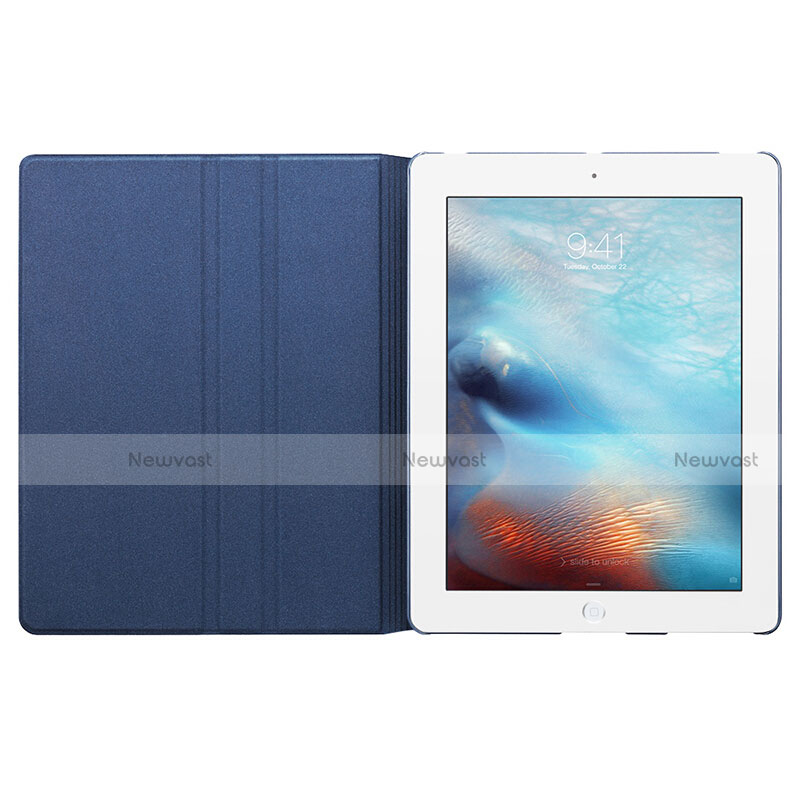 Leather Case Stands Flip Cover L02 for Apple iPad 3 Blue