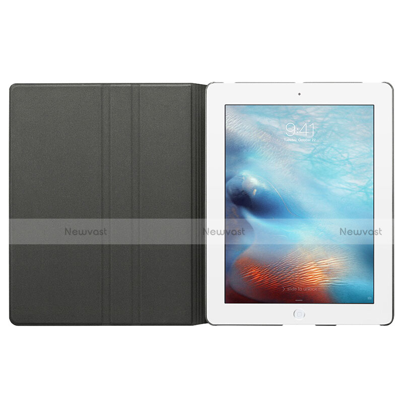 Leather Case Stands Flip Cover L02 for Apple iPad 4 Black