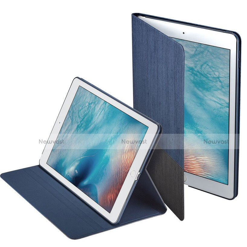 Leather Case Stands Flip Cover L02 for Apple iPad Mini 4 Blue