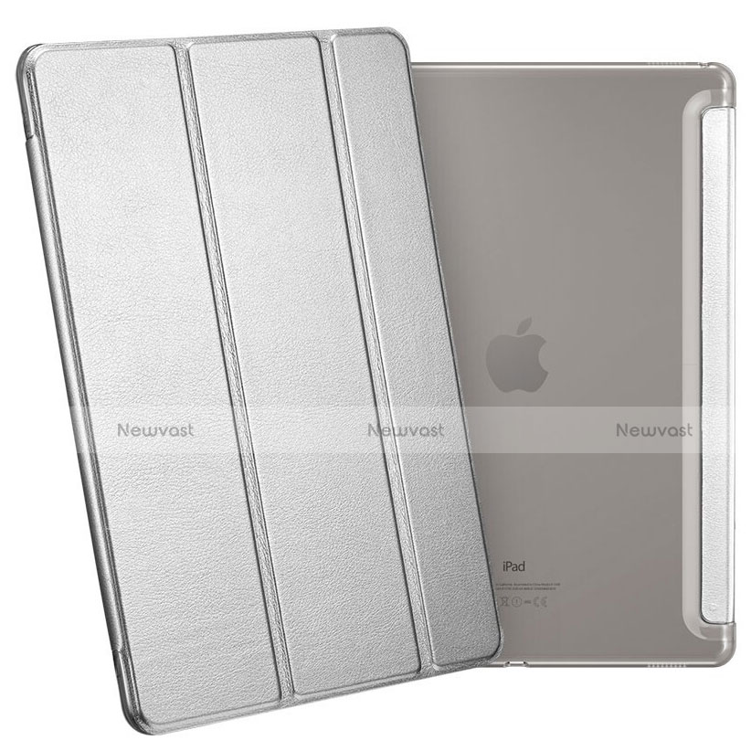 Leather Case Stands Flip Cover L02 for Apple iPad Pro 12.9 Silver