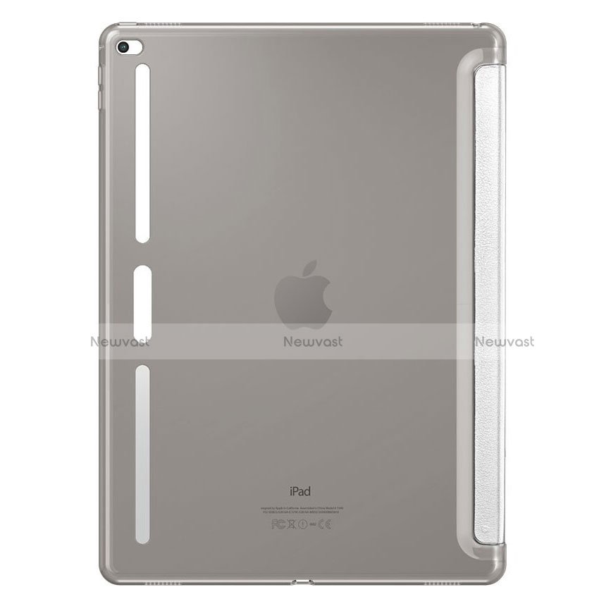 Leather Case Stands Flip Cover L02 for Apple iPad Pro 12.9 Silver