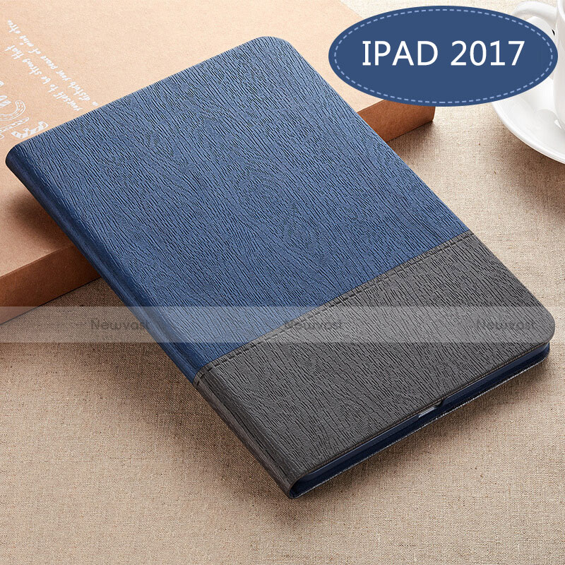 Leather Case Stands Flip Cover L02 for Apple New iPad 9.7 (2018) Blue