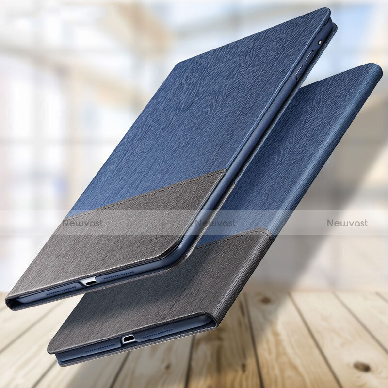 Leather Case Stands Flip Cover L02 for Apple New iPad 9.7 (2018) Blue