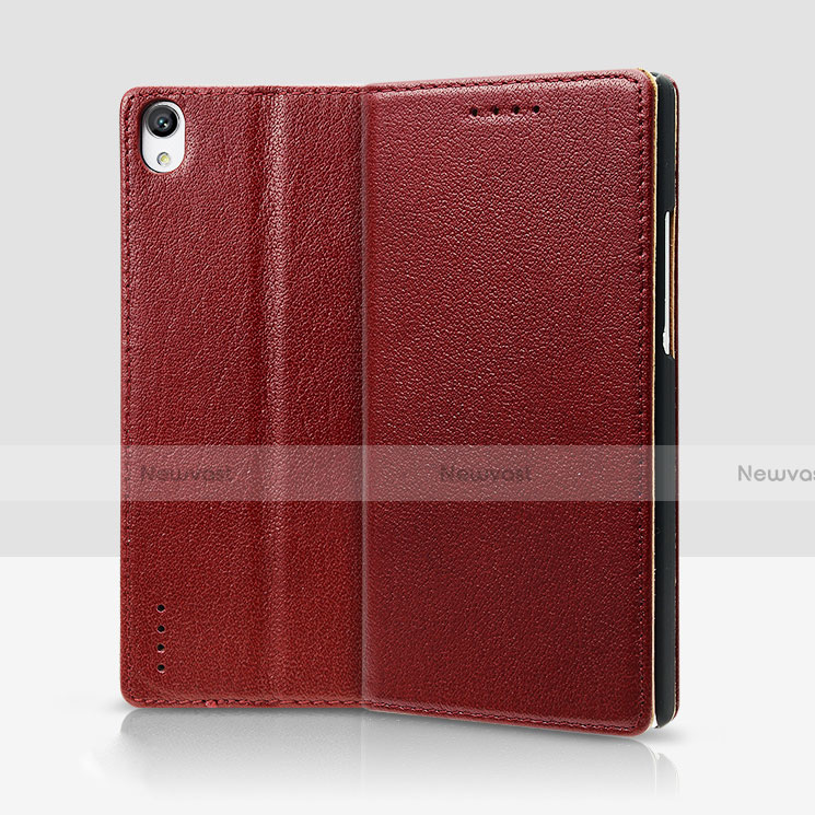 Leather Case Stands Flip Cover L02 for Huawei Ascend P7 Red