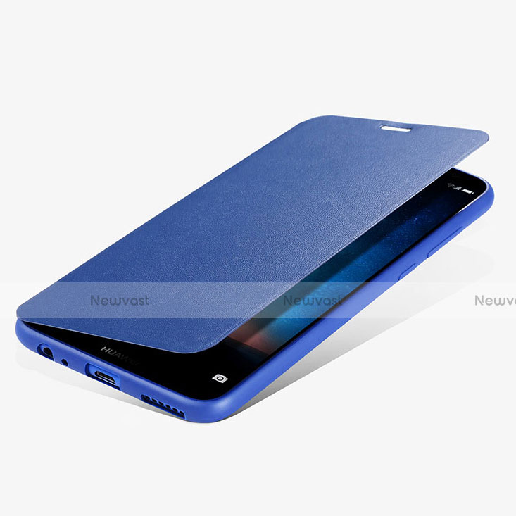 Leather Case Stands Flip Cover L02 for Huawei G10 Blue