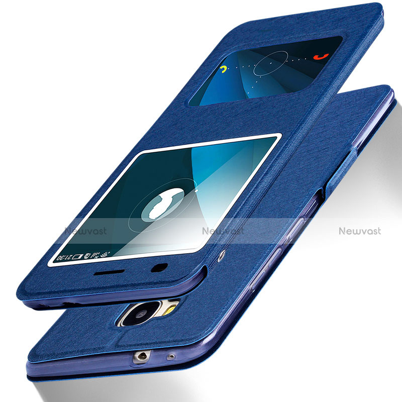 Leather Case Stands Flip Cover L02 for Huawei GR5 Blue