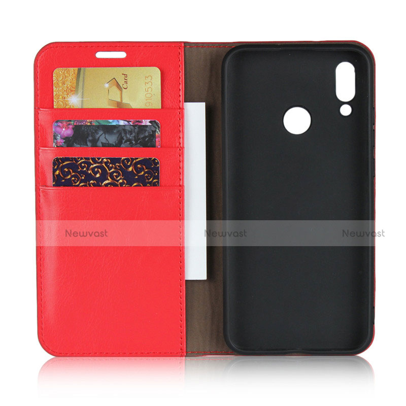Leather Case Stands Flip Cover L02 for Huawei Honor 10 Lite Red