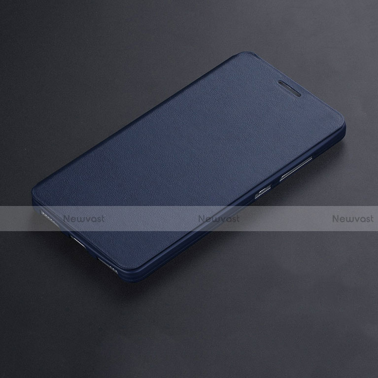 Leather Case Stands Flip Cover L02 for Huawei Honor 7 Dual SIM Blue