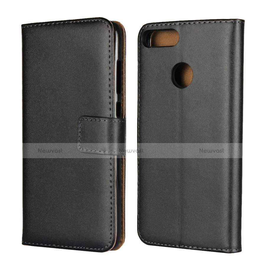 Leather Case Stands Flip Cover L02 for Huawei Honor 9 Lite Black