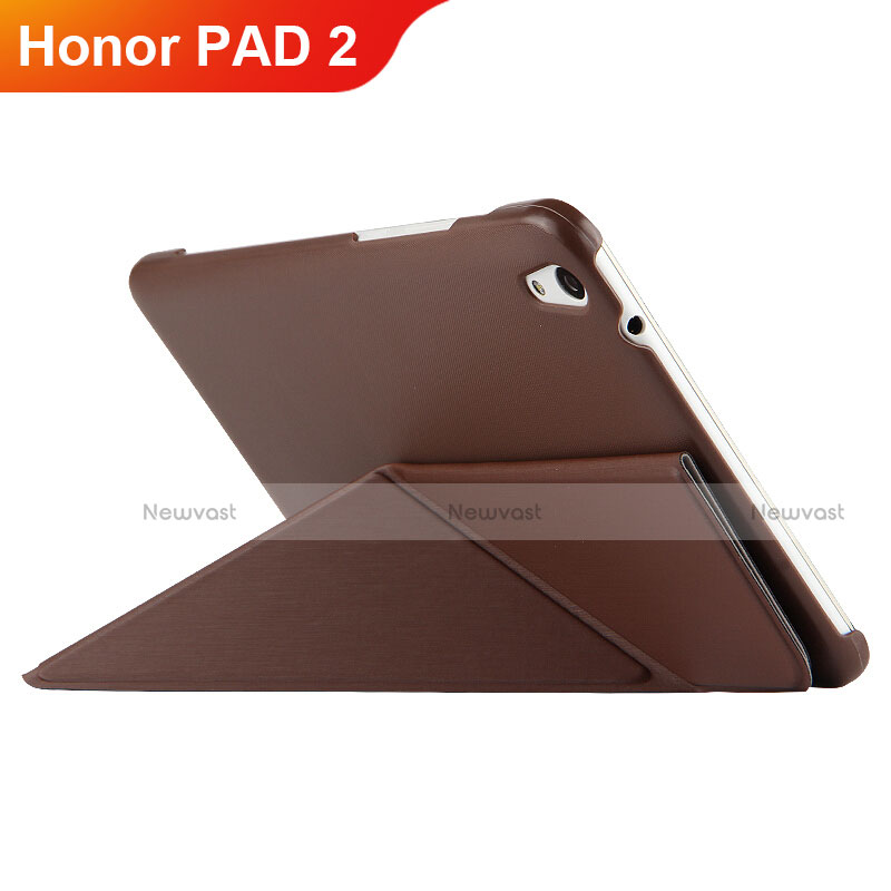 Leather Case Stands Flip Cover L02 for Huawei Honor Pad 2 Brown