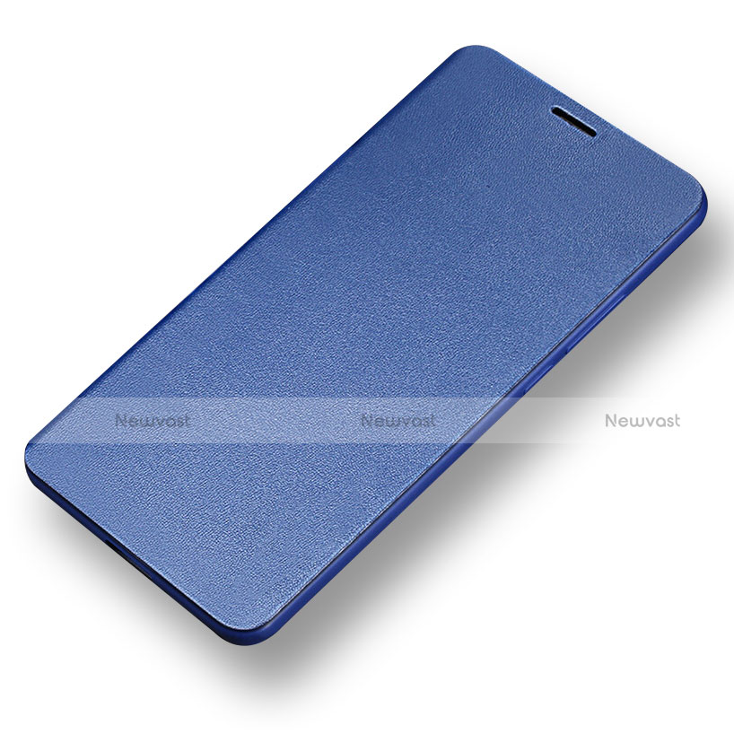 Leather Case Stands Flip Cover L02 for Huawei Mate 10 Blue