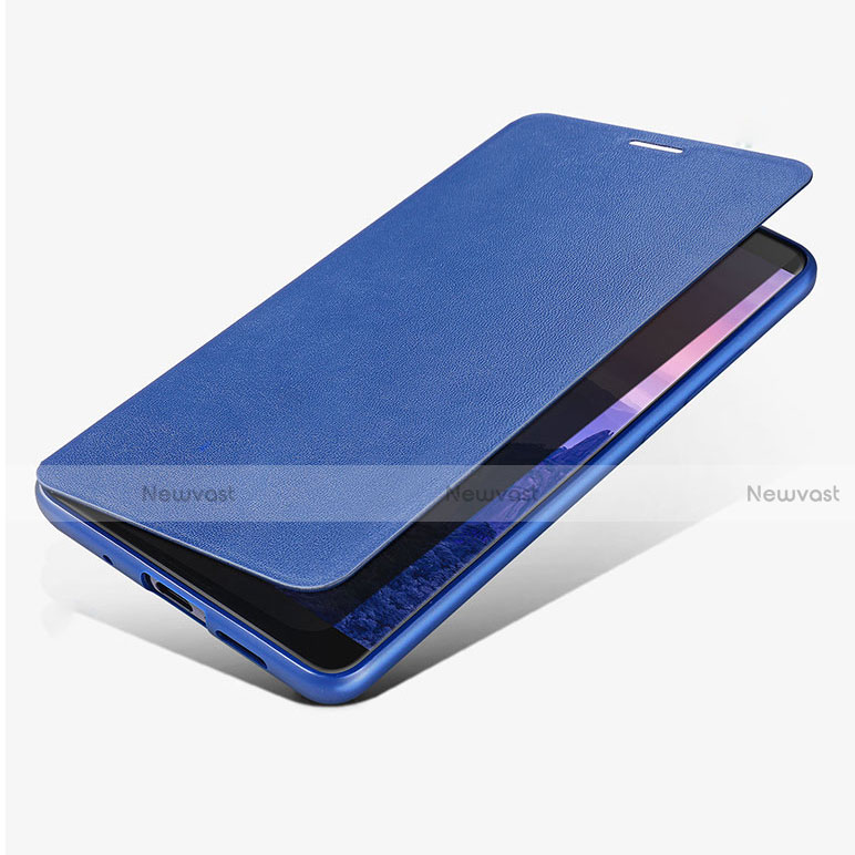 Leather Case Stands Flip Cover L02 for Huawei Mate 10 Blue