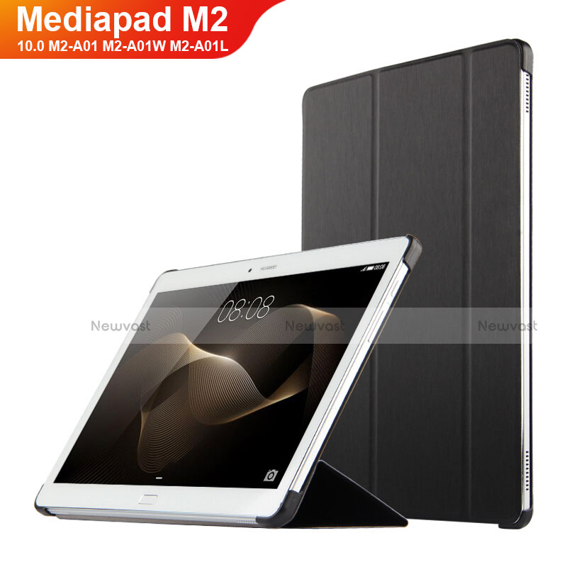 Leather Case Stands Flip Cover L02 for Huawei MediaPad M2 10.0 M2-A01 M2-A01W M2-A01L Black