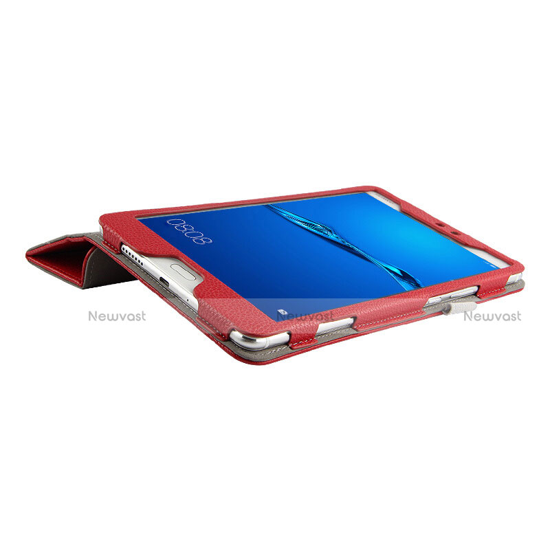 Leather Case Stands Flip Cover L02 for Huawei MediaPad M3 Lite 8.0 CPN-W09 CPN-AL00 Red