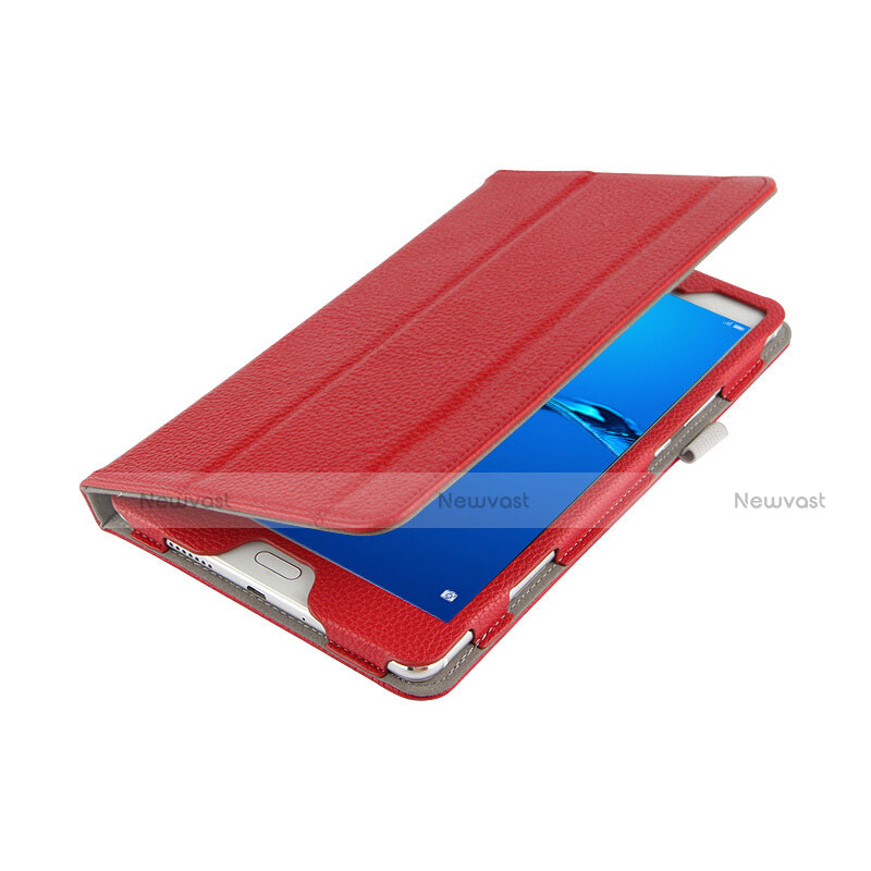 Leather Case Stands Flip Cover L02 for Huawei MediaPad M3 Lite 8.0 CPN-W09 CPN-AL00 Red