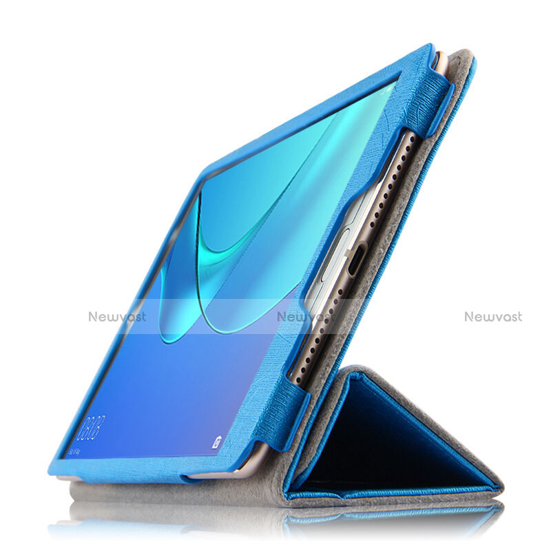 Leather Case Stands Flip Cover L02 for Huawei MediaPad M5 8.4 SHT-AL09 SHT-W09 Blue