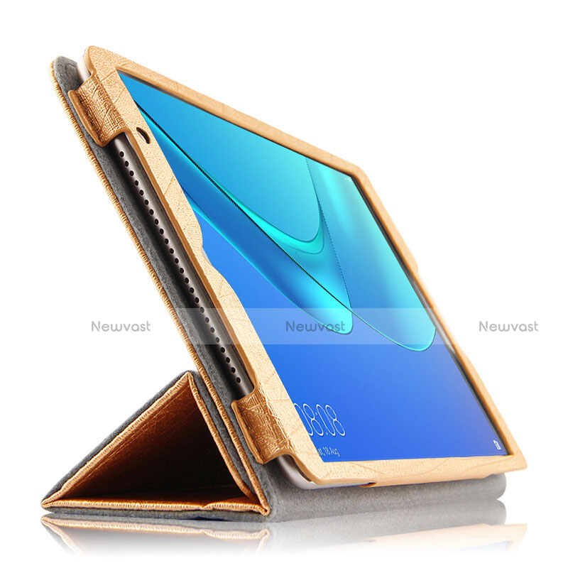 Leather Case Stands Flip Cover L02 for Huawei MediaPad M5 8.4 SHT-AL09 SHT-W09 Gold