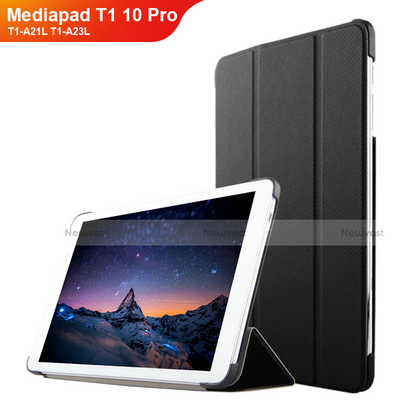 Leather Case Stands Flip Cover L02 for Huawei Mediapad T1 10 Pro T1-A21L T1-A23L Black