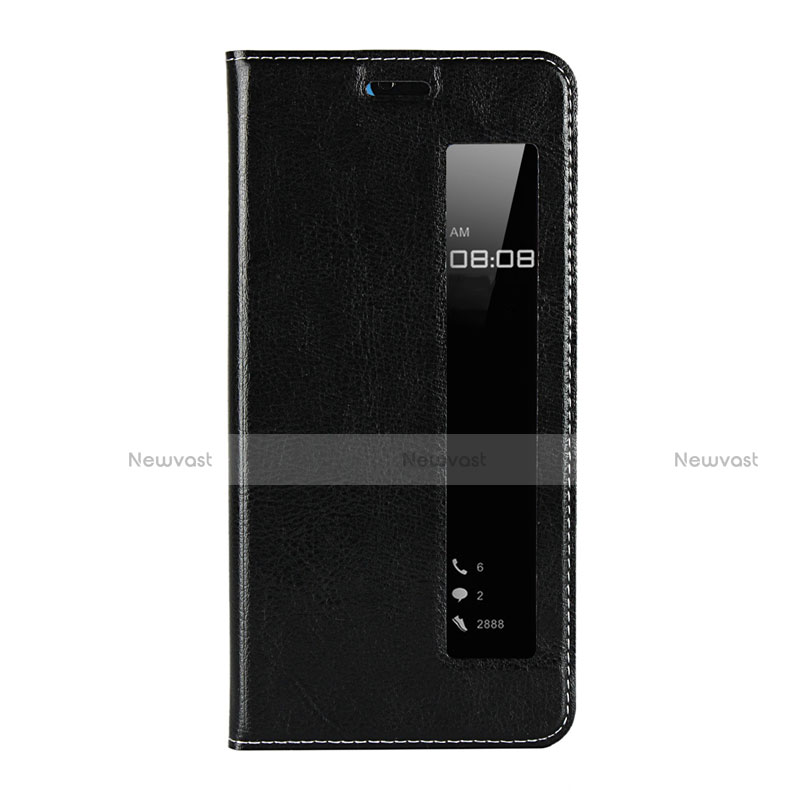 Leather Case Stands Flip Cover L02 for Huawei P20 Black