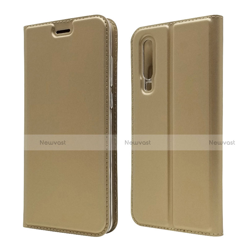 Leather Case Stands Flip Cover L02 for Huawei P30 Gold