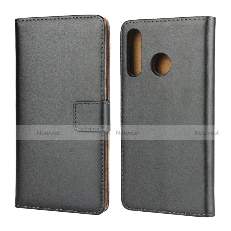 Leather Case Stands Flip Cover L02 for Huawei P30 Lite New Edition Black