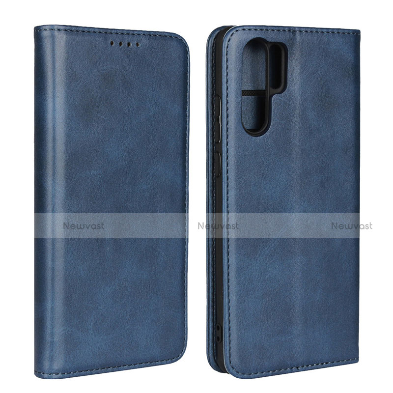 Leather Case Stands Flip Cover L02 for Huawei P30 Pro Blue