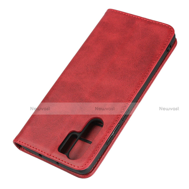 Leather Case Stands Flip Cover L02 for Huawei P30 Pro New Edition Red Wine