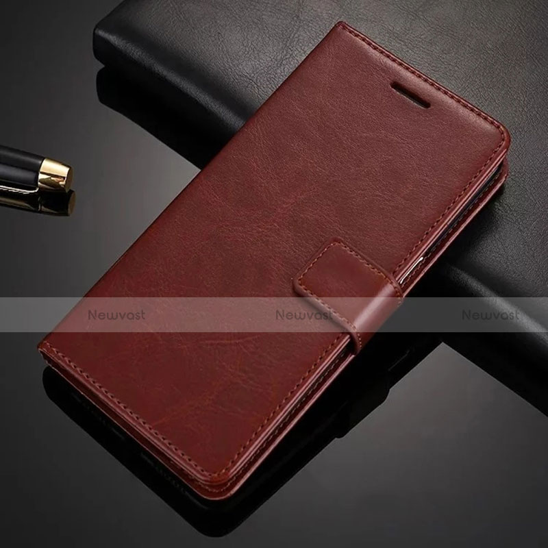 Leather Case Stands Flip Cover L02 for Nokia X6 Brown