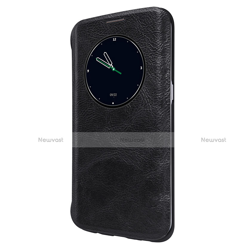 Leather Case Stands Flip Cover L02 for Samsung Galaxy S7 Edge G935F Black