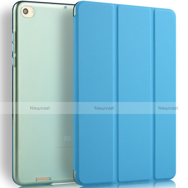 Leather Case Stands Flip Cover L02 for Xiaomi Mi Pad 3 Blue