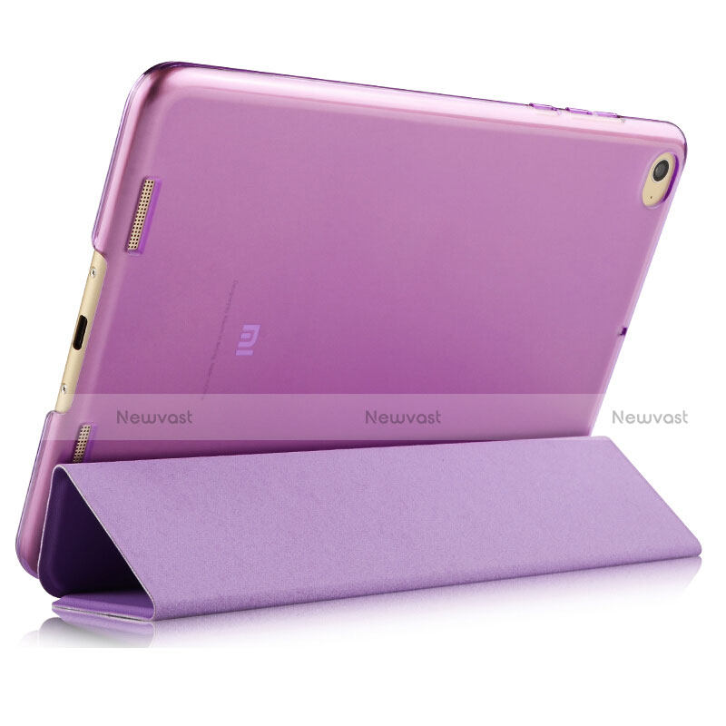 Leather Case Stands Flip Cover L02 for Xiaomi Mi Pad 3 Purple