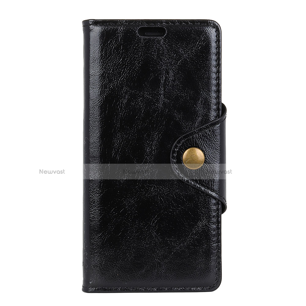 Leather Case Stands Flip Cover L02 Holder for Alcatel 1 Black