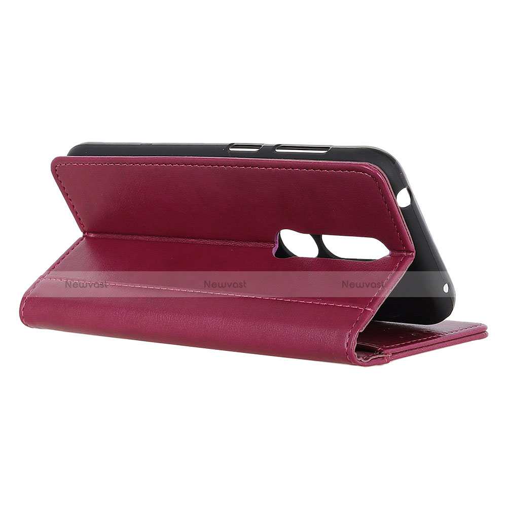 Leather Case Stands Flip Cover L02 Holder for Alcatel 1X (2019)