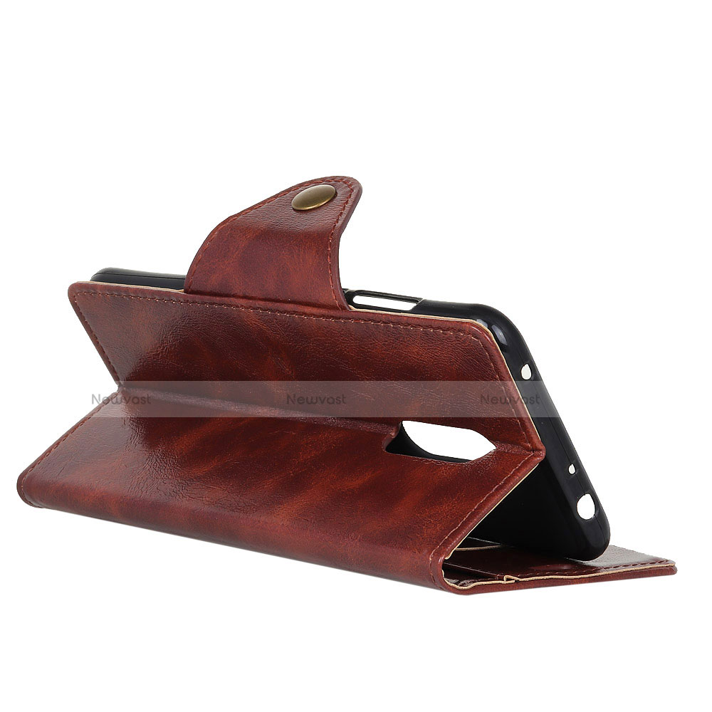 Leather Case Stands Flip Cover L02 Holder for Alcatel 3 (2019)