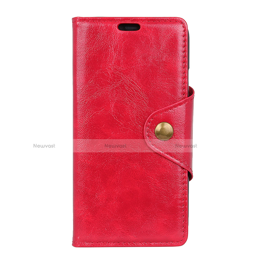 Leather Case Stands Flip Cover L02 Holder for Alcatel 3 Red