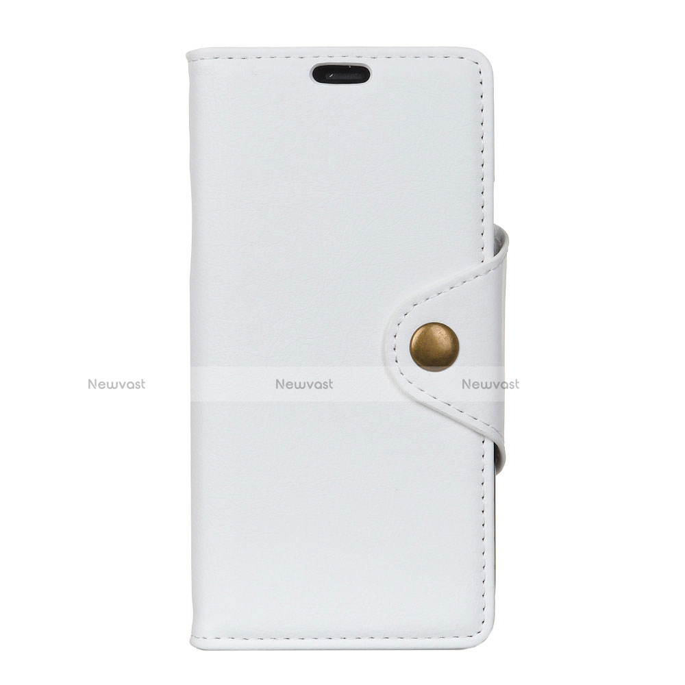 Leather Case Stands Flip Cover L02 Holder for Alcatel 5V White