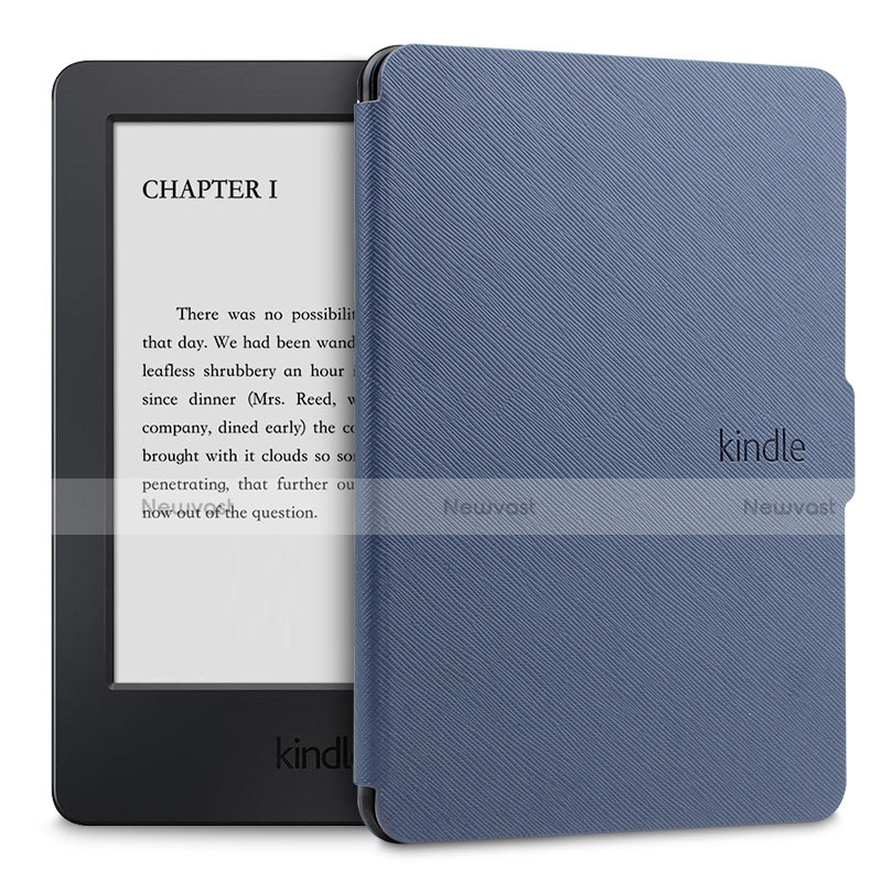 Leather Case Stands Flip Cover L02 Holder for Amazon Kindle Paperwhite 6 inch Blue