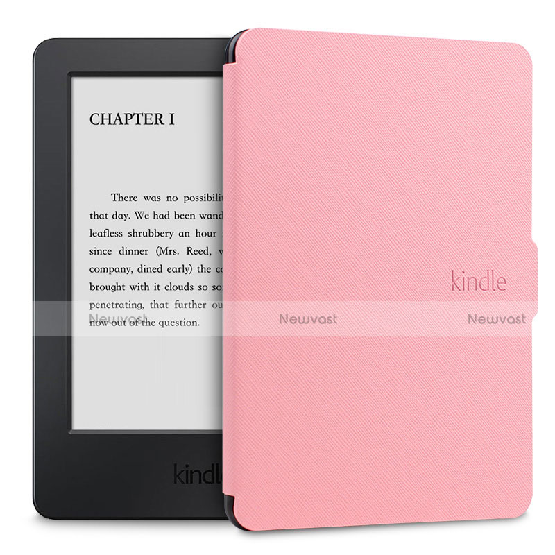 Leather Case Stands Flip Cover L02 Holder for Amazon Kindle Paperwhite 6 inch Pink