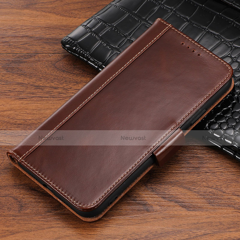 Leather Case Stands Flip Cover L02 Holder for Apple iPhone XR Brown