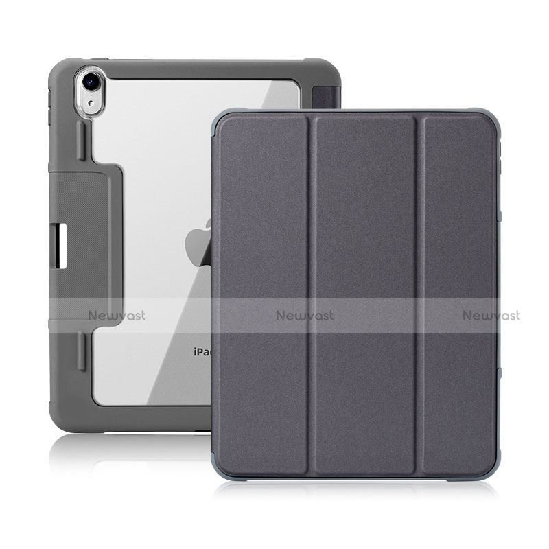 Leather Case Stands Flip Cover L02 Holder for Apple New iPad Air 10.9 (2020) Gray