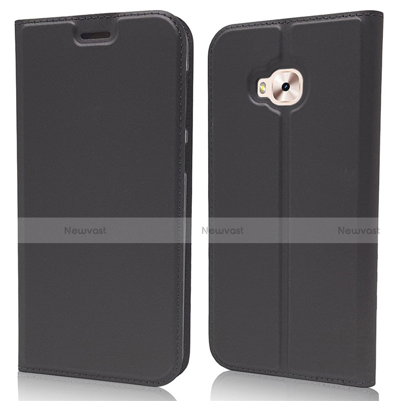Leather Case Stands Flip Cover L02 Holder for Asus Zenfone 4 Selfie Pro Black