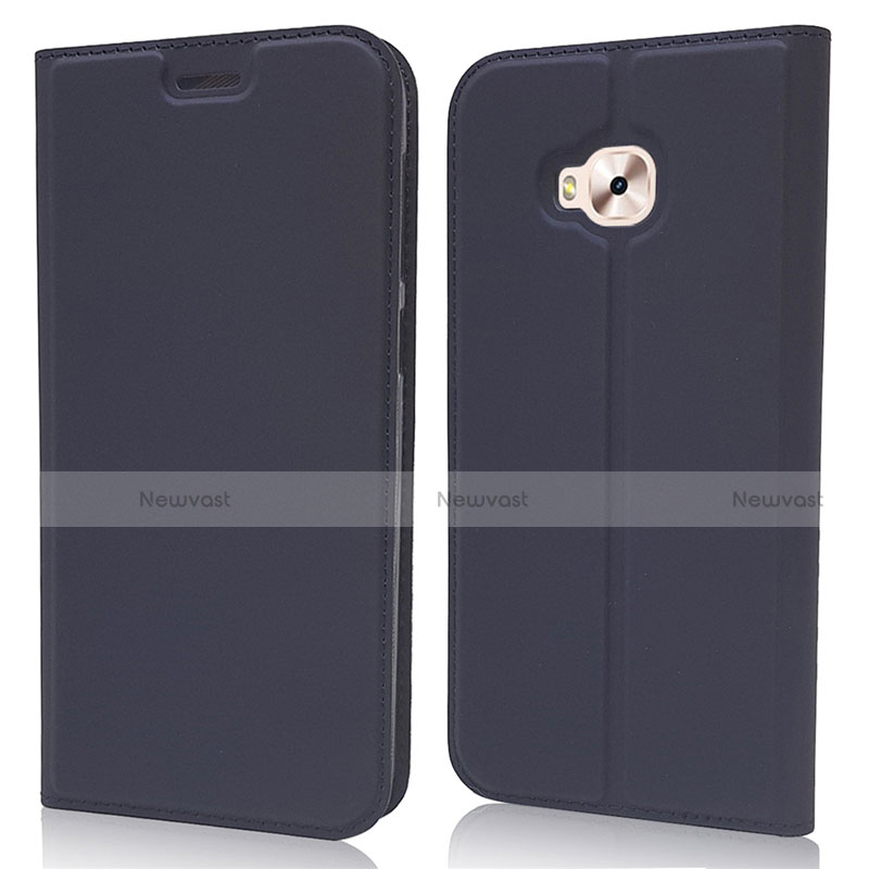 Leather Case Stands Flip Cover L02 Holder for Asus Zenfone 4 Selfie Pro Blue