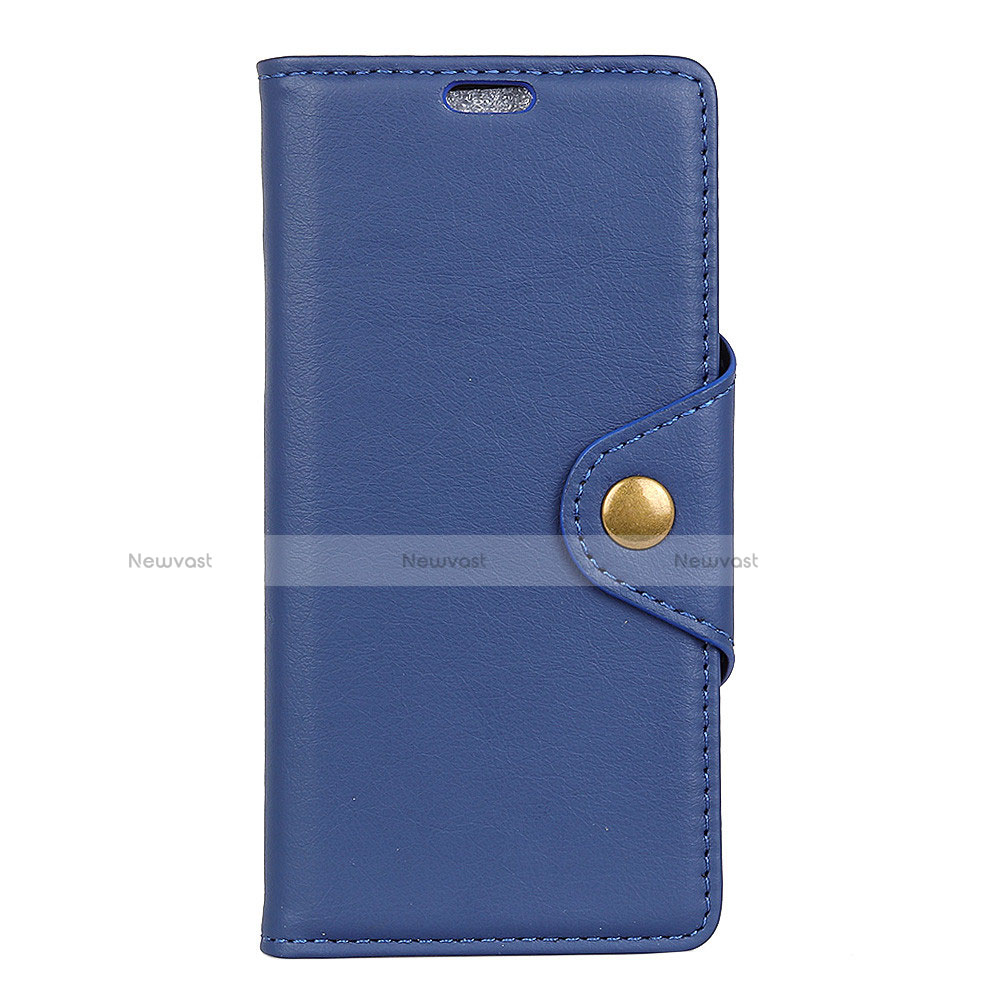 Leather Case Stands Flip Cover L02 Holder for Asus Zenfone 5 ZS620KL Blue