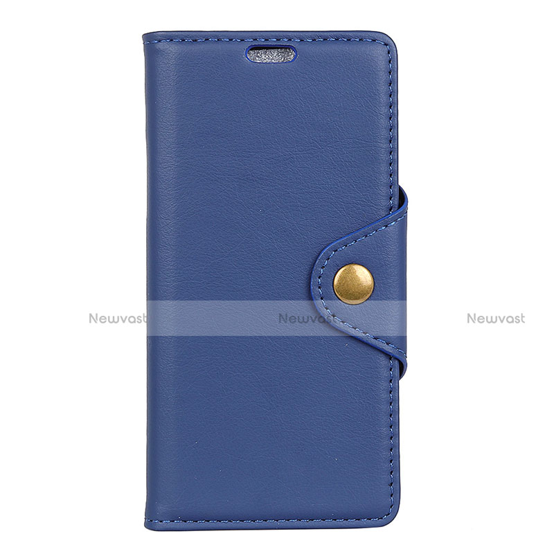 Leather Case Stands Flip Cover L02 Holder for Asus Zenfone Max ZB555KL Blue