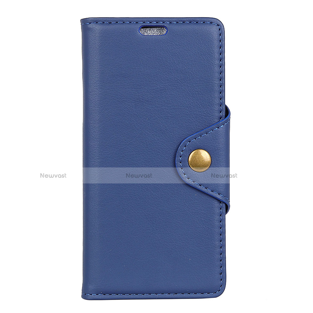Leather Case Stands Flip Cover L02 Holder for Asus Zenfone Max ZB663KL Blue