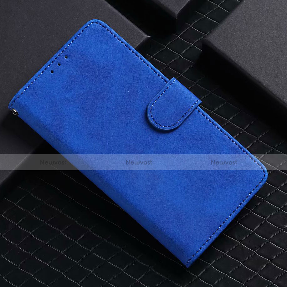 Leather Case Stands Flip Cover L02 Holder for Google Pixel 5 Blue