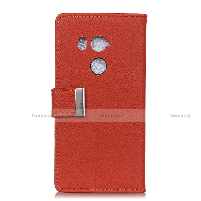 Leather Case Stands Flip Cover L02 Holder for HTC U11 Eyes Red Wine
